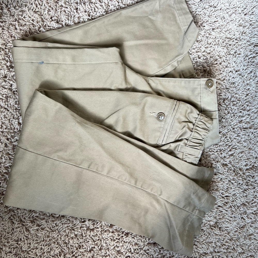 2 pairs of Lands' End boys Khaki uniform pants